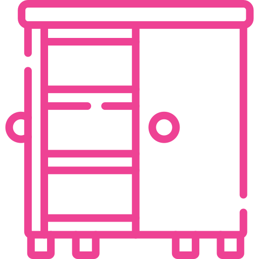 Pink icon of a cupboard